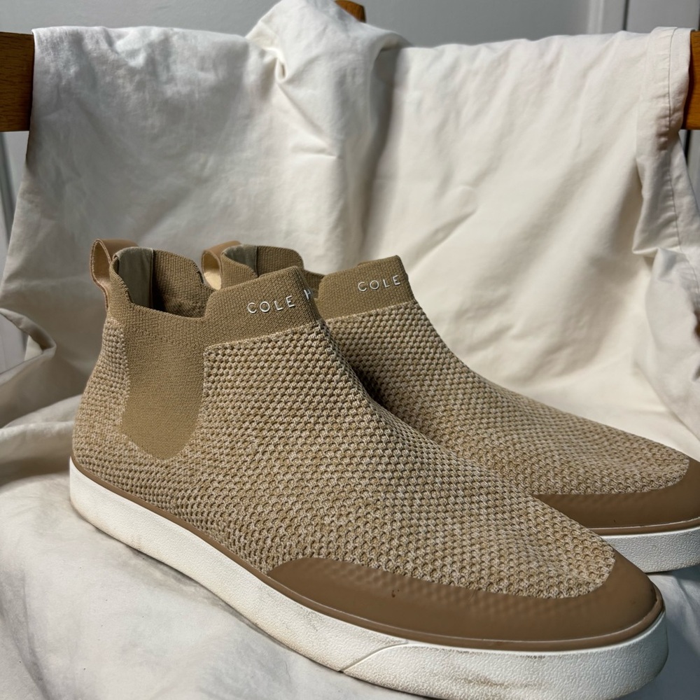 Cole Haan Men's Tan Knit Slip-On Sneakers
